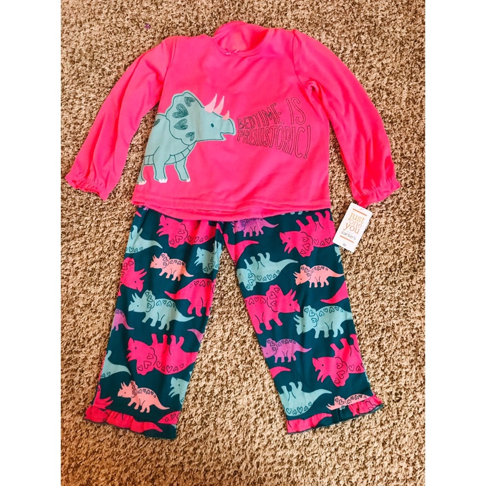 Toddler pink Dino pajamas